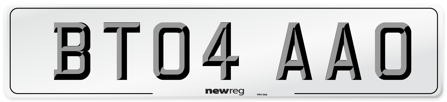 BT04 AAO Number Plate from New Reg